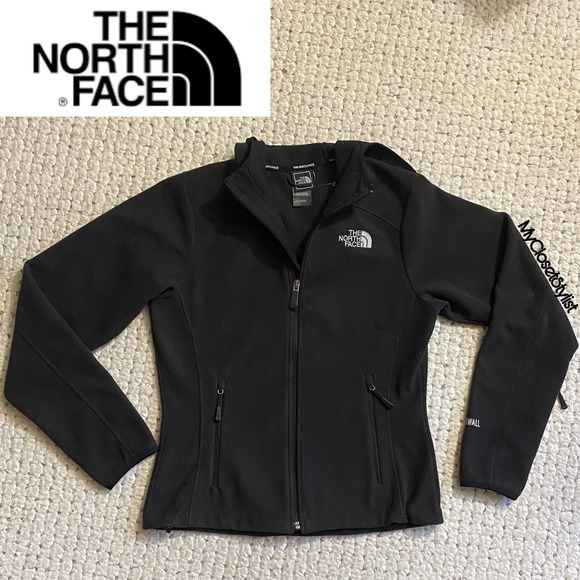 THE NORTH FACE Women’s WindWall Hood Jacket! Small Black Hooded Full Front Zip - Picture 4 of 9